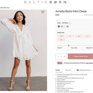 Baltic Born white sundress - size medium